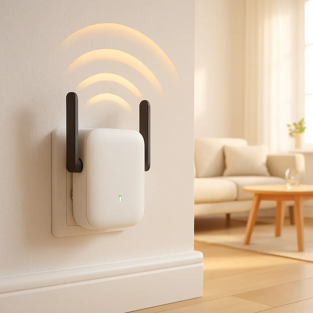 WiFi-extender förstärker trådlöst nätverk