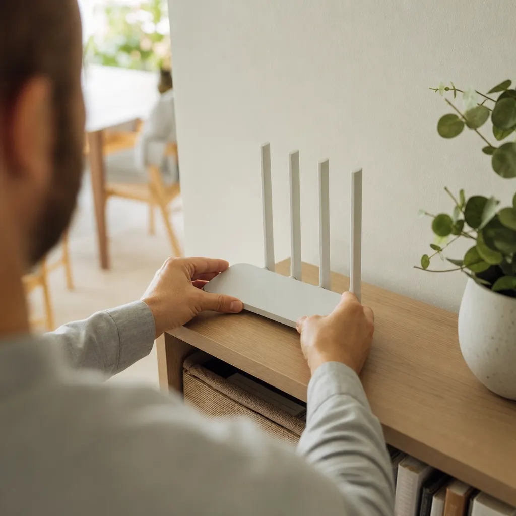 WiFi-router i ett nordiskt hem
